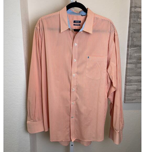 Izod Mens Long Sleeve Orange Blue Print Button Down Dress Casual 3 Shirts XL - Picture 2 of 5
